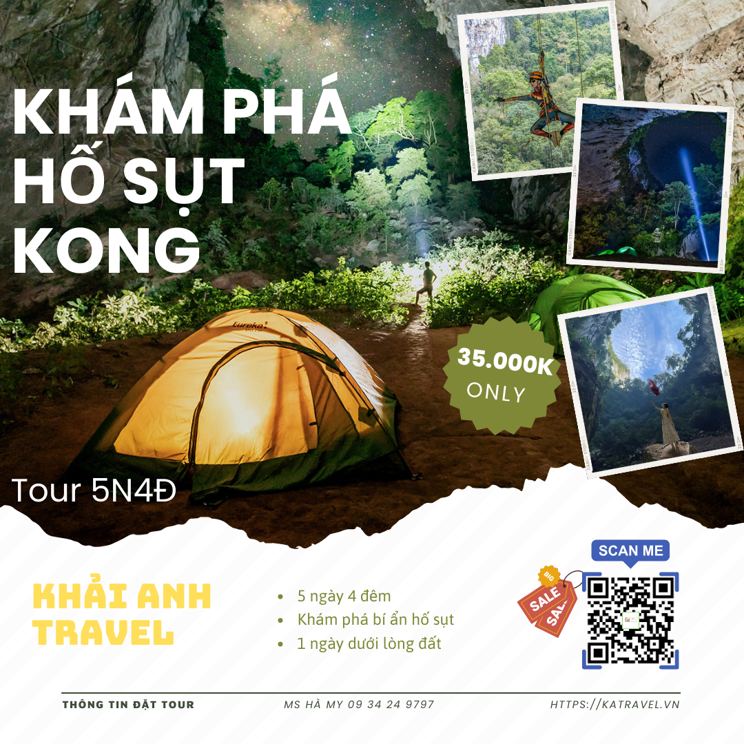 Tour khám phá mạo hiểm đỉnh cao hố sụt Kong 5N4Đ