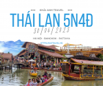 Tour Thái Lan Hà Nội - Bangkok - Pattaya 5n4đ  30/4 Thái Smile